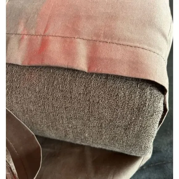 $670 Restoration Hardware STRIATED COTTON-LINEN DUVET COVER Bronze King Size NEW